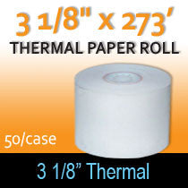 3 1/8'' x 273'  THERMAL PAPER ROLL