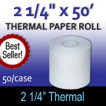 2 1/4'' X 50 THERMAL PAPER ROLLS