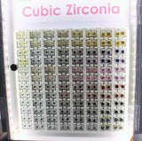 FOUR DIDE BODY JEWELRY MICROPAVE CUBIC ZIRCONIA 450CT 0.79 EACH