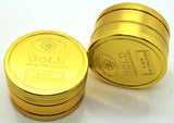 GOLD TOBACCO GRINDER 3 PART