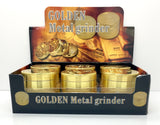 3 PART GOLD COIN TOBACCO GRINDER